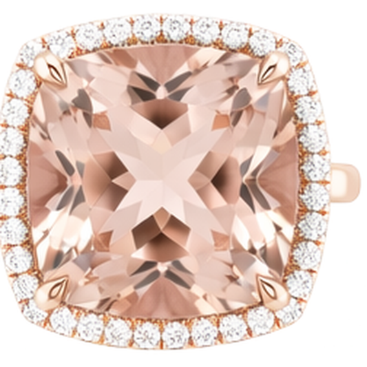 Rosa Kissen Morganit Aus der Erde Abgebauter Natürlicher Diamant-Ehering