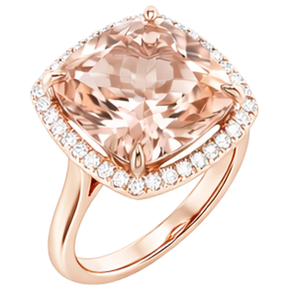 Rosa Kissen Morganit Aus der Erde Abgebauter Natürlicher Diamant-Ehering