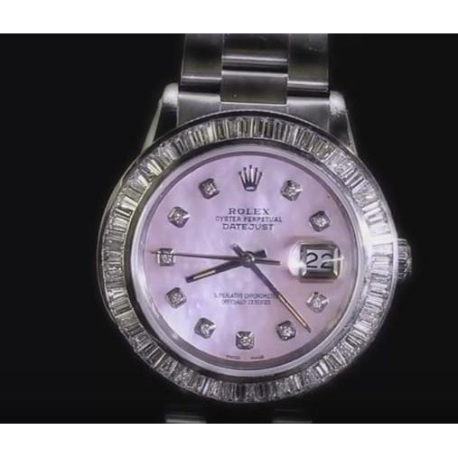 Betrachten Edelstahl 5 Karat Baguette Rolex