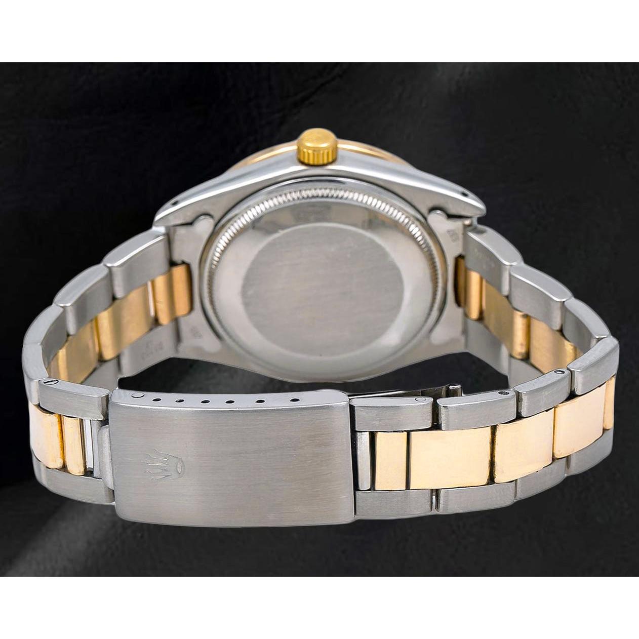 Rosa Perlmutt Diamant Zifferblatt 36 mm Rolex Datejust Two Tone Uhr Oyster Armband