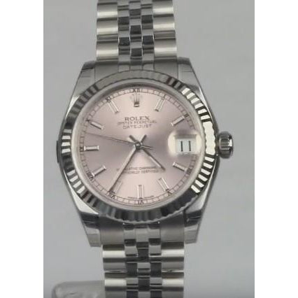 Rosa stick Zifferblatt Mittelgroß Datejust Rolex