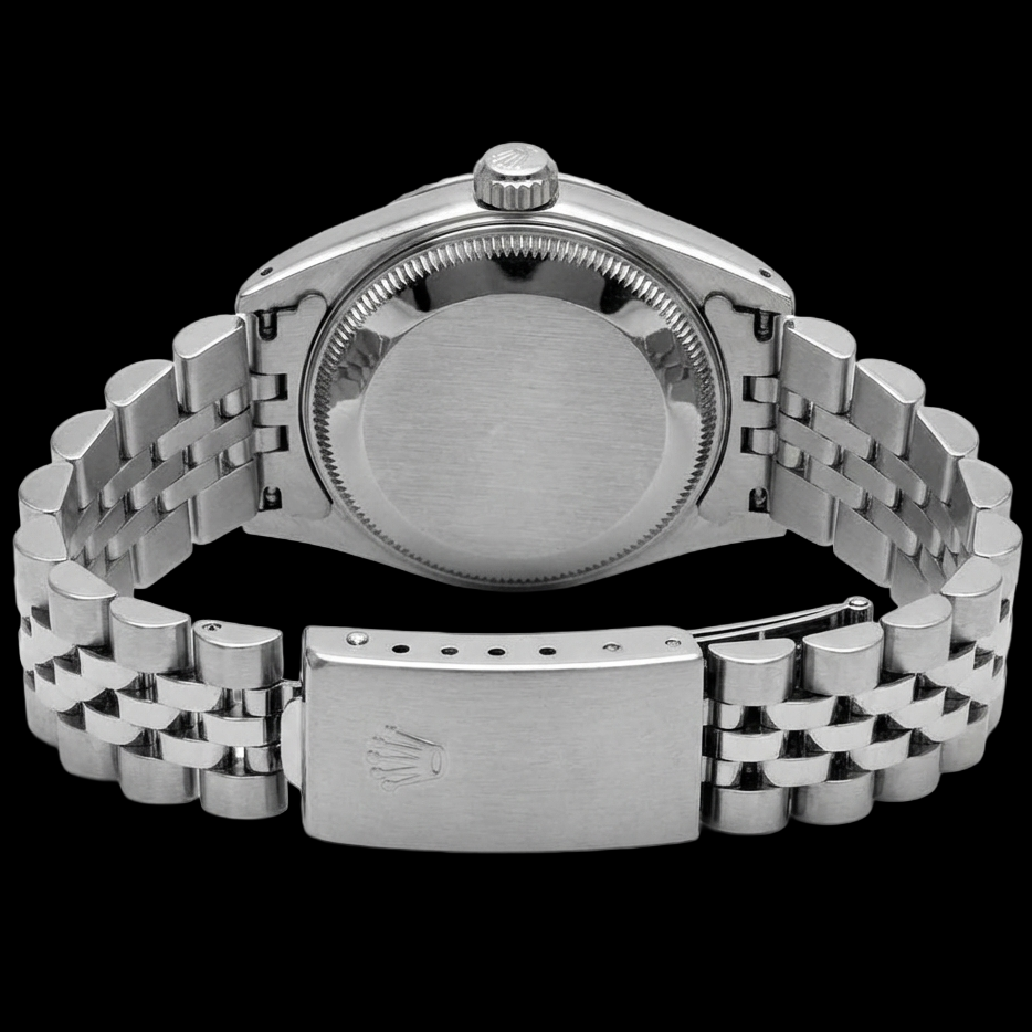 Rosafarbenes römisches Zifferblatt, Rolex Datejust-Uhr, Edelstahl-Jubiläumsarmband