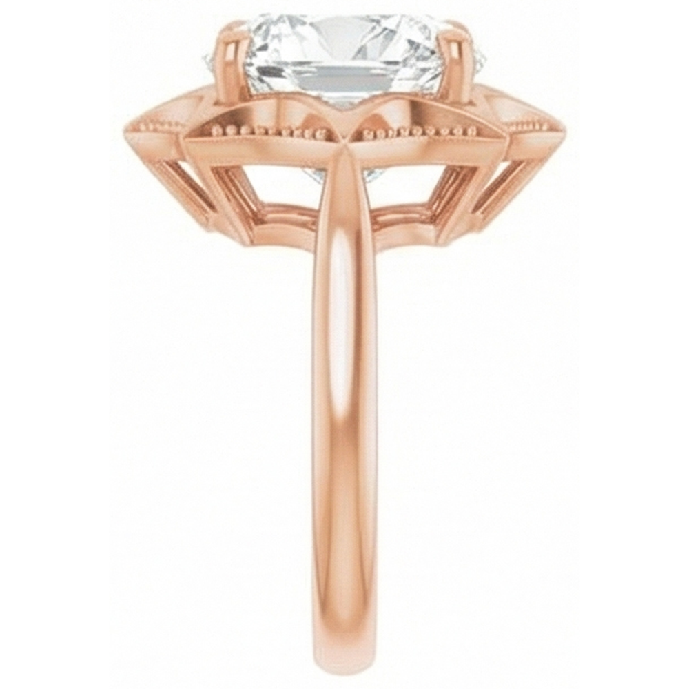 Naturreiner Diamant Solitär-Verlobungsring 5 Karat 14K Roségold – Schrägansicht
