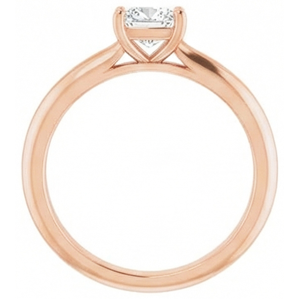 Authentischer Diamant Solitär-Verlobungsring 2 Karat 14K Roségold – Frontansicht