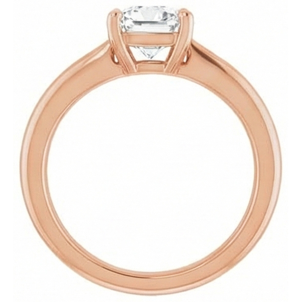 Solitär-Verlobungsring 14K Roségold mit Edler Diamant – Frontansicht