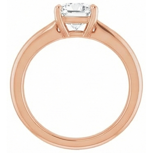 Solitär-Verlobungsring 14K Roségold mit Edler Diamant – Frontansicht
