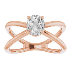Zeitloser Geteilte Schiene Brillant Einzelstein-Ring – 3 Karat