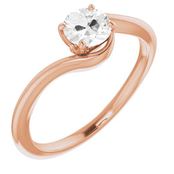 14K Roségold Old Mine Cut Edler Diamant Solitär-Ring 1,50 Karat