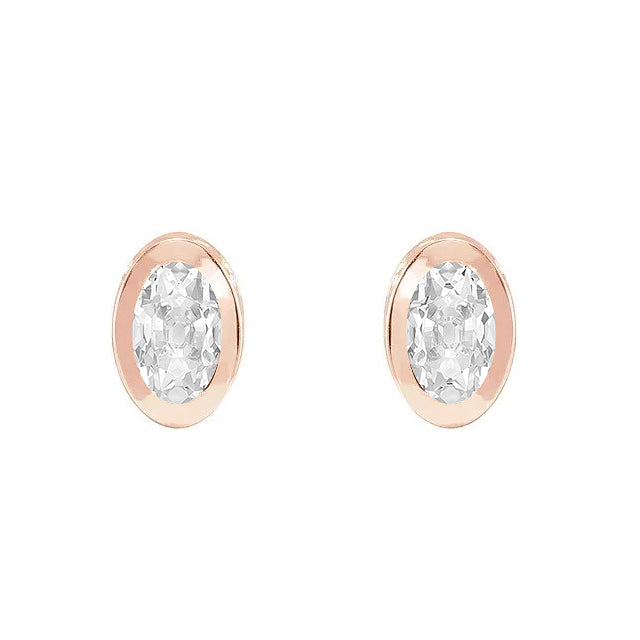 Antik-Kissen-Schliff Diamant Ring in 14K Roségold – Frontansicht