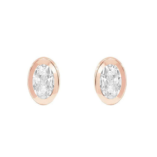 Antik-Kissen-Schliff Diamant Ring in 14K Roségold – Frontansicht