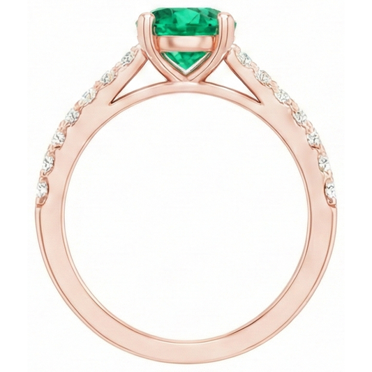 echter round smaragd 2.50Karat ring Seitenansicht