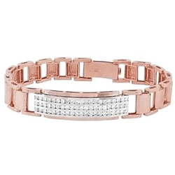 Roségold 14K Herren Echt Diamantarmband 3 Karat Diamantschmuck