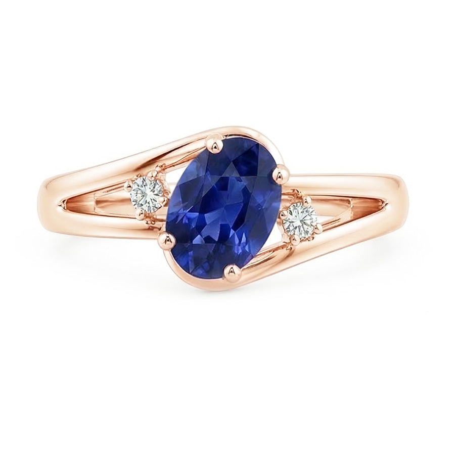 echter oval diamant 2.25Karat ring Draufsicht