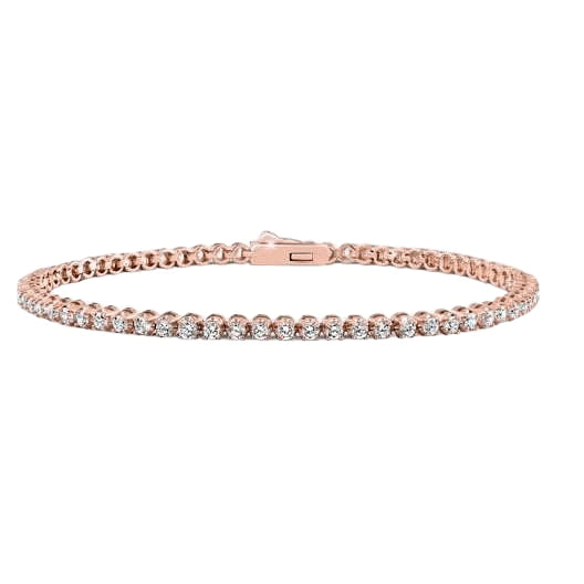 Roségold 4,55 Karat Tennisarmband mit funkelnden Echt Diamanten im Rundschliff