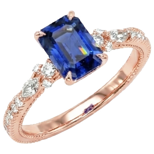 echter round diamant 4Karat ring Seitenansicht