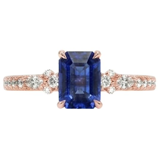 echter round diamant 4Karat ring Profilansicht