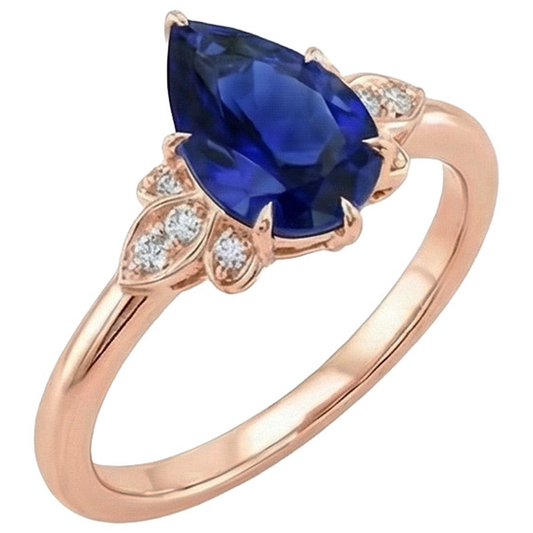 echter pear diamant 7.25Karat ring Vorderansicht