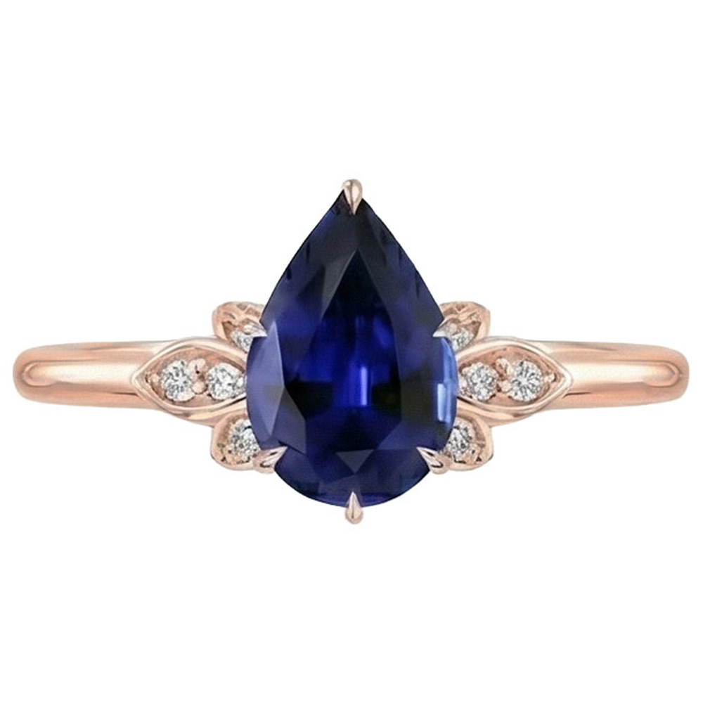 echter pear diamant 7.25Karat ring Seitenansicht