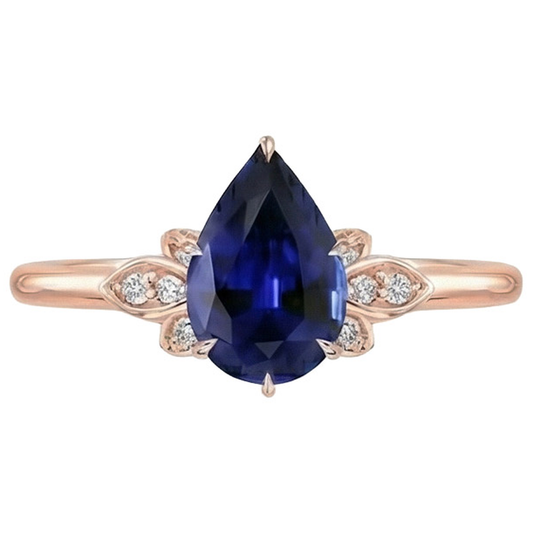 echter pear diamant 7.25Karat ring Seitenansicht