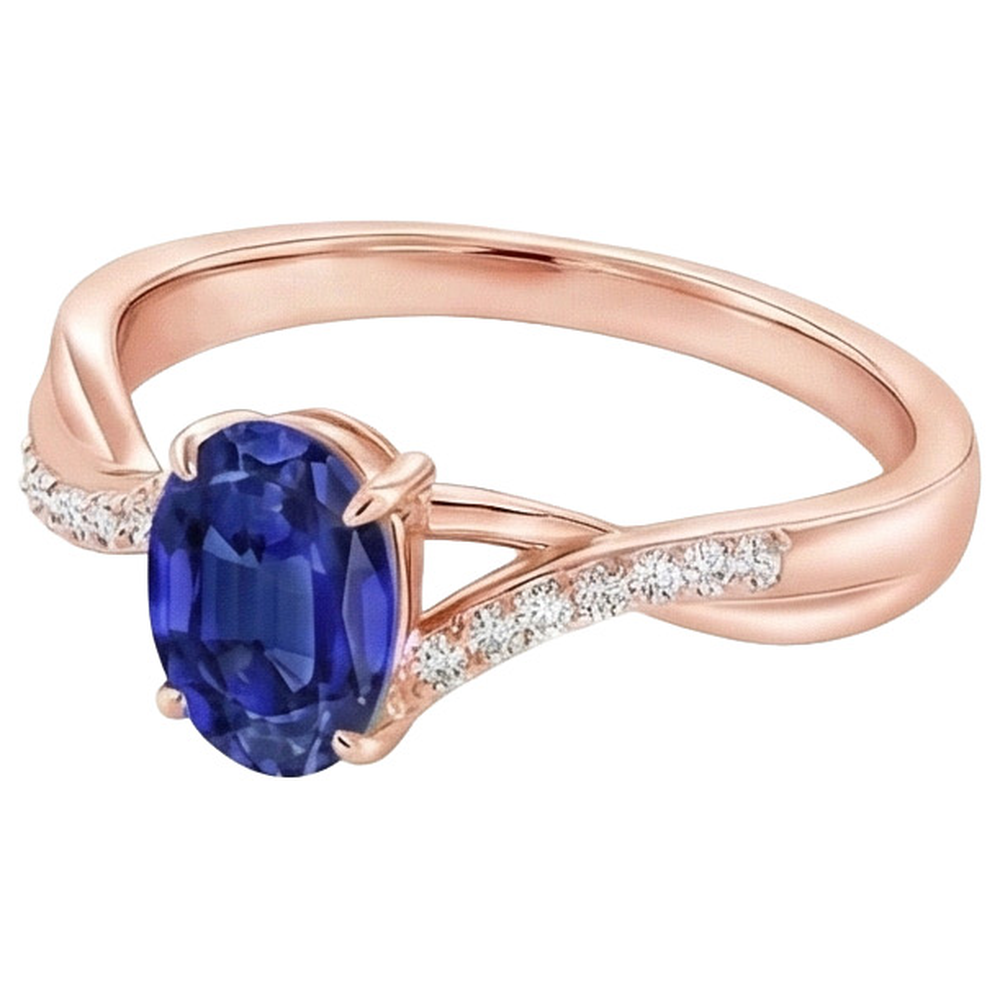 echter oval diamant 3.75Karat ring Vorderansicht