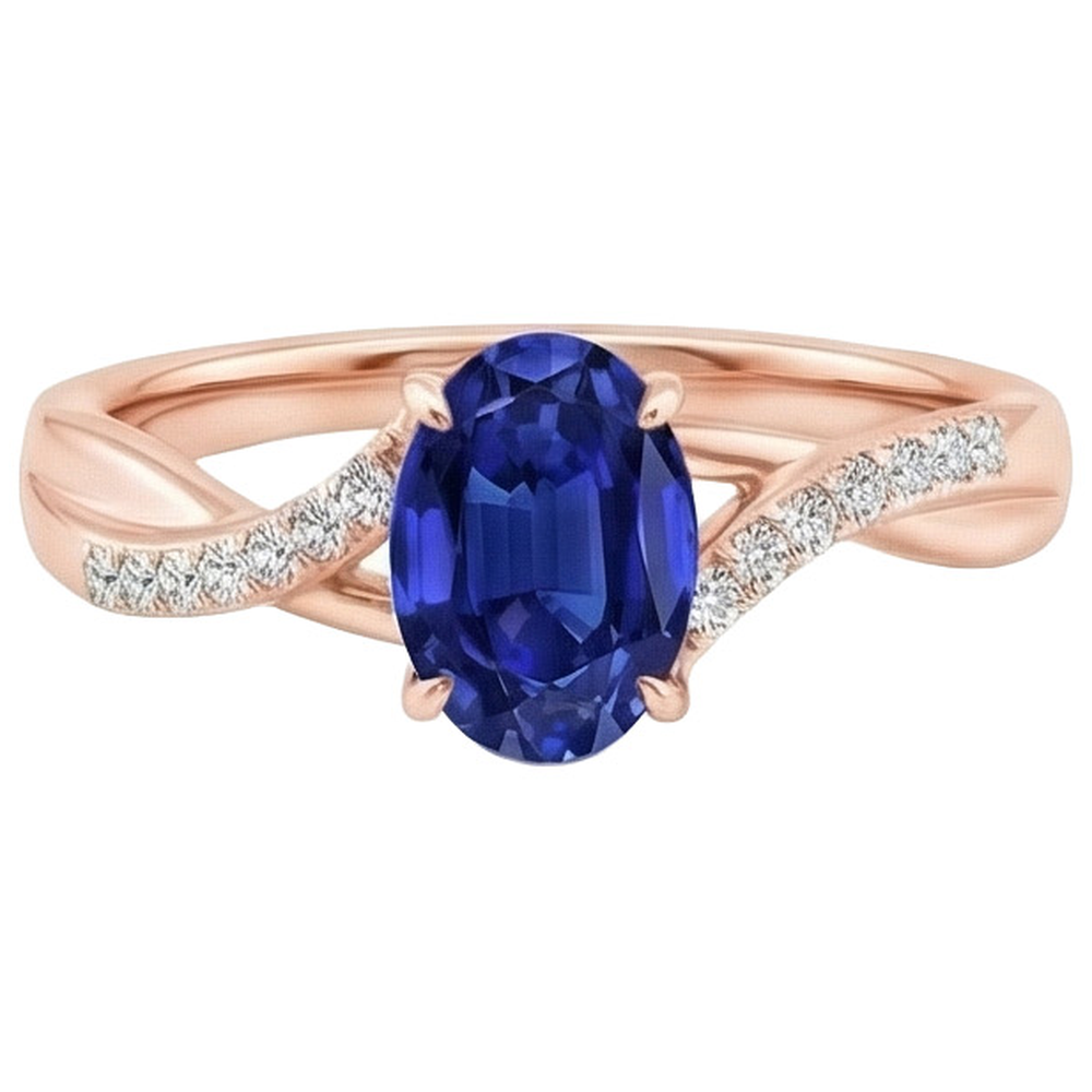 echter oval diamant 3.75Karat ring Seitenansicht