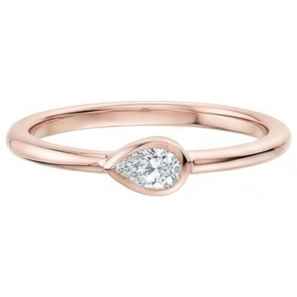 Roségold Birne Solitaire alter Bergmann Echt Aus der Erde Abgebauter Natürlicher Diamant Ring Lünette Set 1 Karat