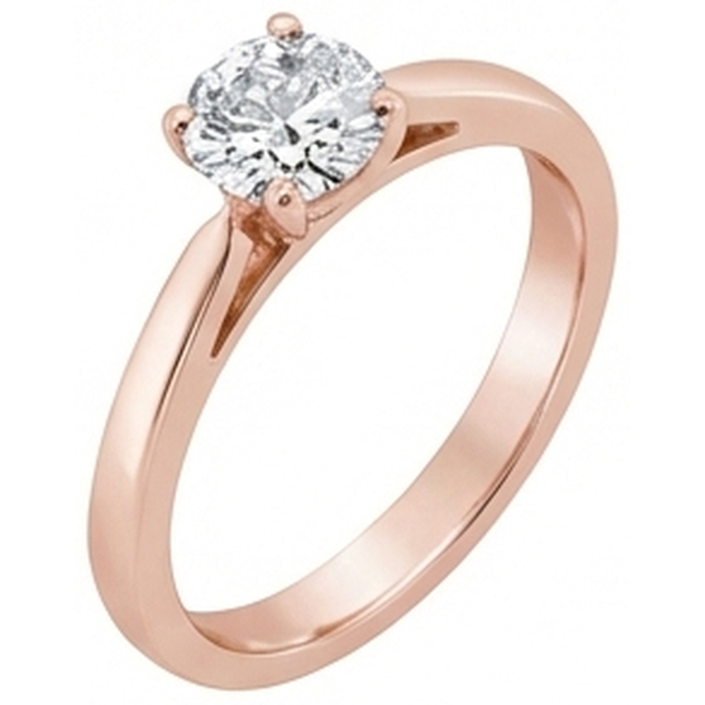 Roségold Solitär 1 Karat Echt Aus der Erde Abgebauter Natürlicher Diamant Verlobungsring Neu 4 Krappen