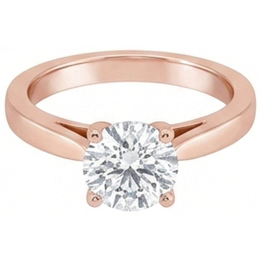 Roségold Solitär 1 Karat Echt Aus der Erde Abgebauter Natürlicher Diamant Verlobungsring Neu 4 Krappen