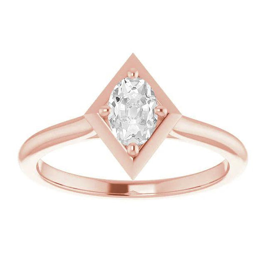 Roségold Solitär Oval alter Bergmann Echt Diamantring Drachenstil 2.50 Karat