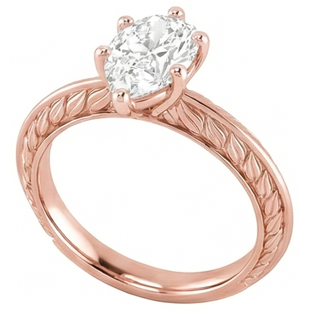 Roségold Solitär Ring Birne alter Bergmann Echt Aus der Erde Abgebauter Natürlicher Diamant 3,50 Karat Schmuck