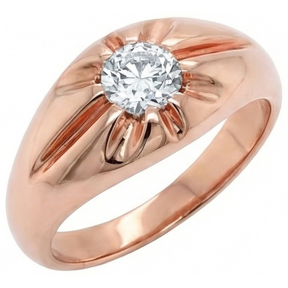echter round diamant 1Karat ring Seitenansicht