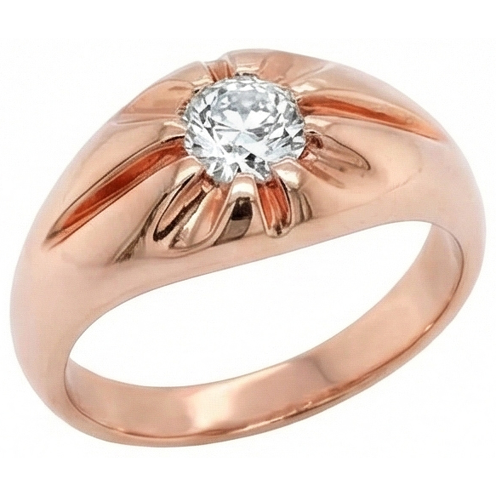 echter round diamant 1Karat ring Draufsicht