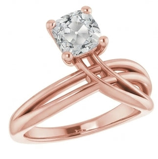 echter cushion diamant 5Karat ring Detailansicht