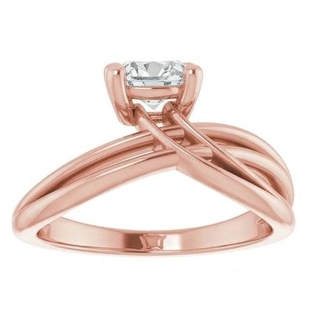 echter cushion diamant 5Karat ring Profilansicht