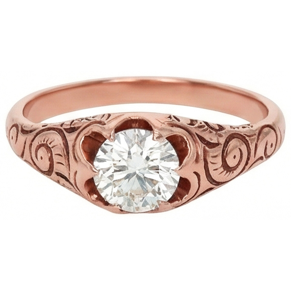 echter round diamant 1Karat ring Detailansicht