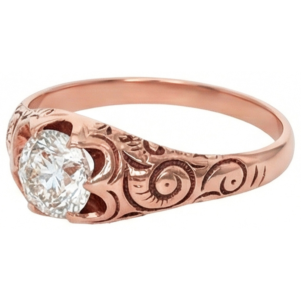 echter round diamant 1Karat ring Draufsicht