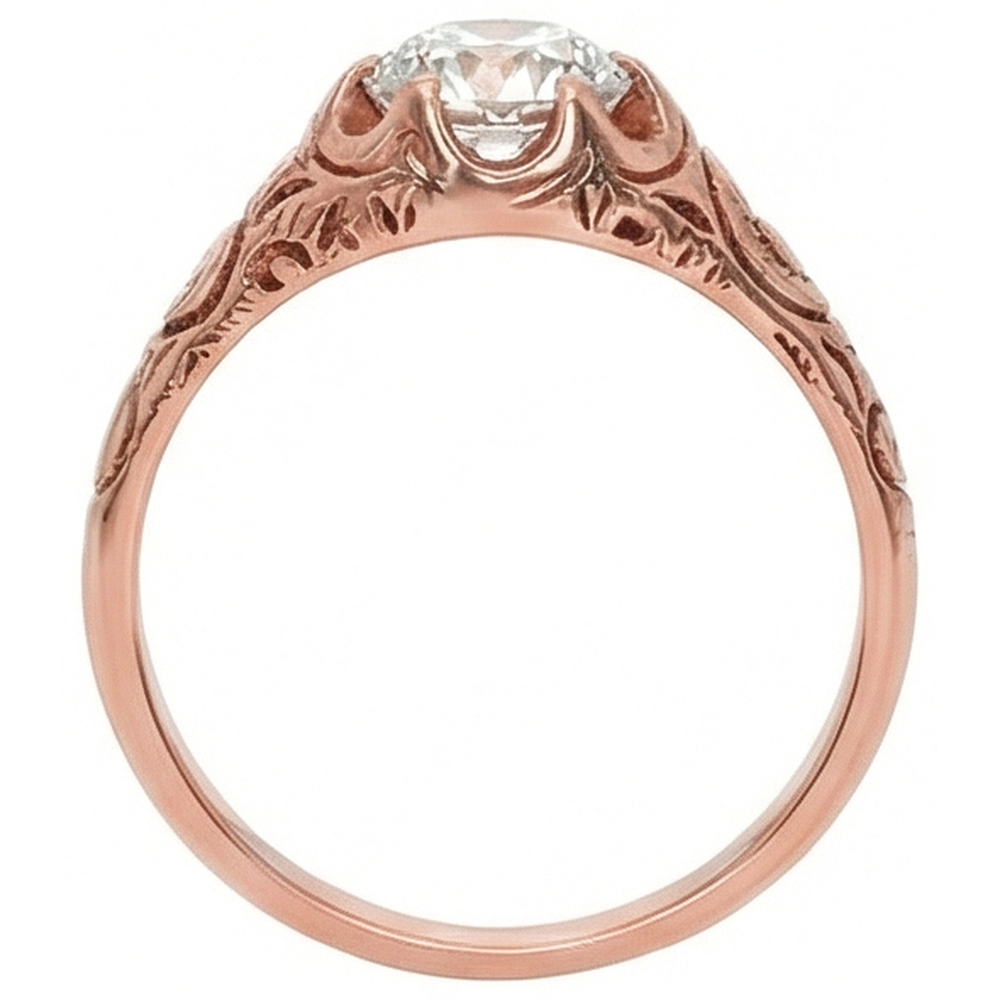 echter round diamant 1Karat ring Profilansicht