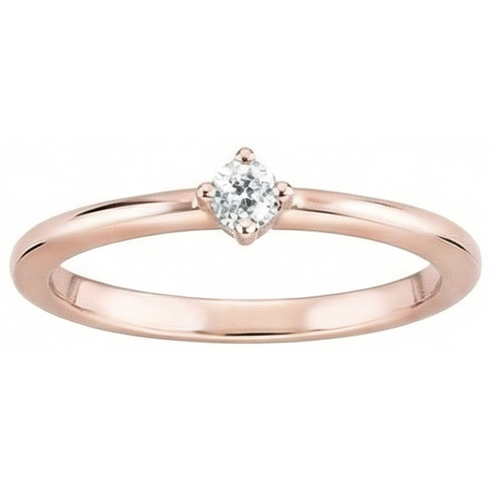 echter round diamant 1Karat ring Seitenansicht