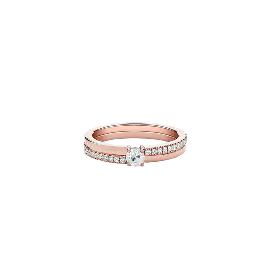 Roségold-Verlobungsring-Set mit runden Echt Diamanten im Altschliff 1,85 Karat