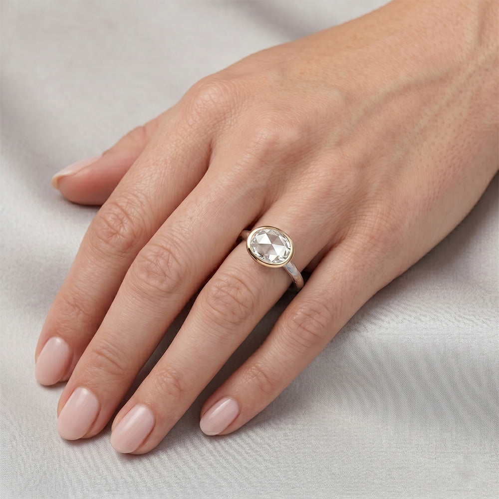 Rosen-Schliff Brillant Solitär-Verlobungsring 1,50 Karat – 14