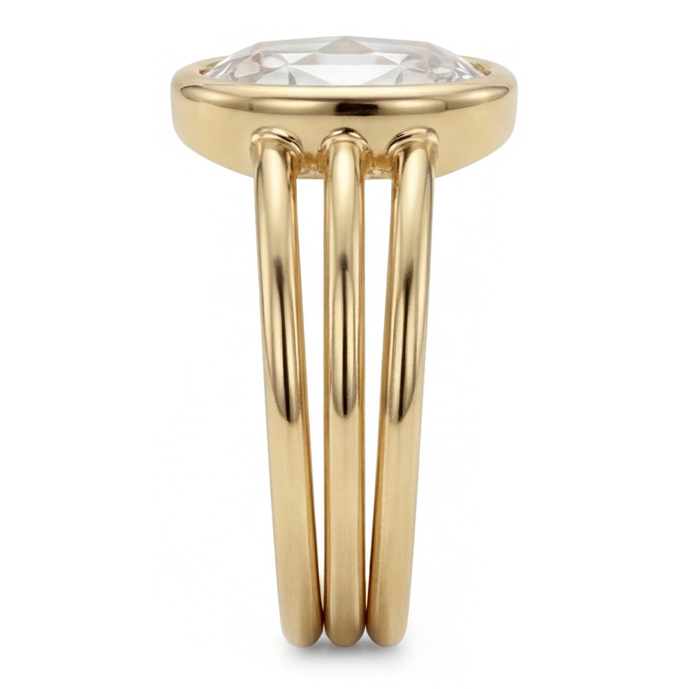 Rosen-Schliff Einzelstein-Ring – Brillant 3 Karat 14K Gelbgold