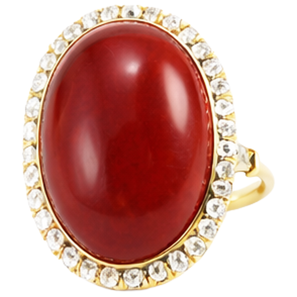 echter oval diamant 14Karat ring Seitenansicht