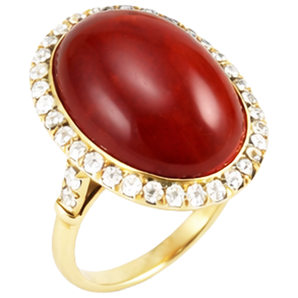 echter oval diamant 14Karat ring Draufsicht