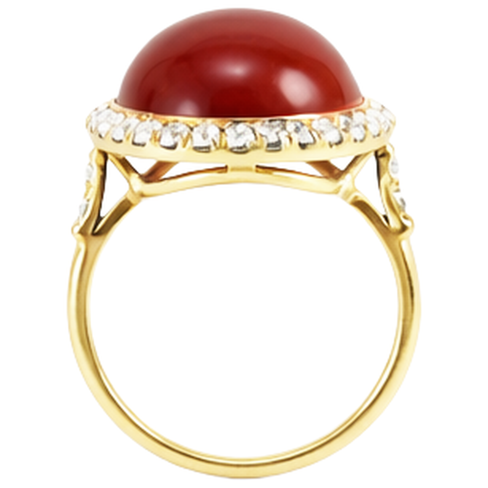 echter oval diamant 14Karat ring auf Weiß