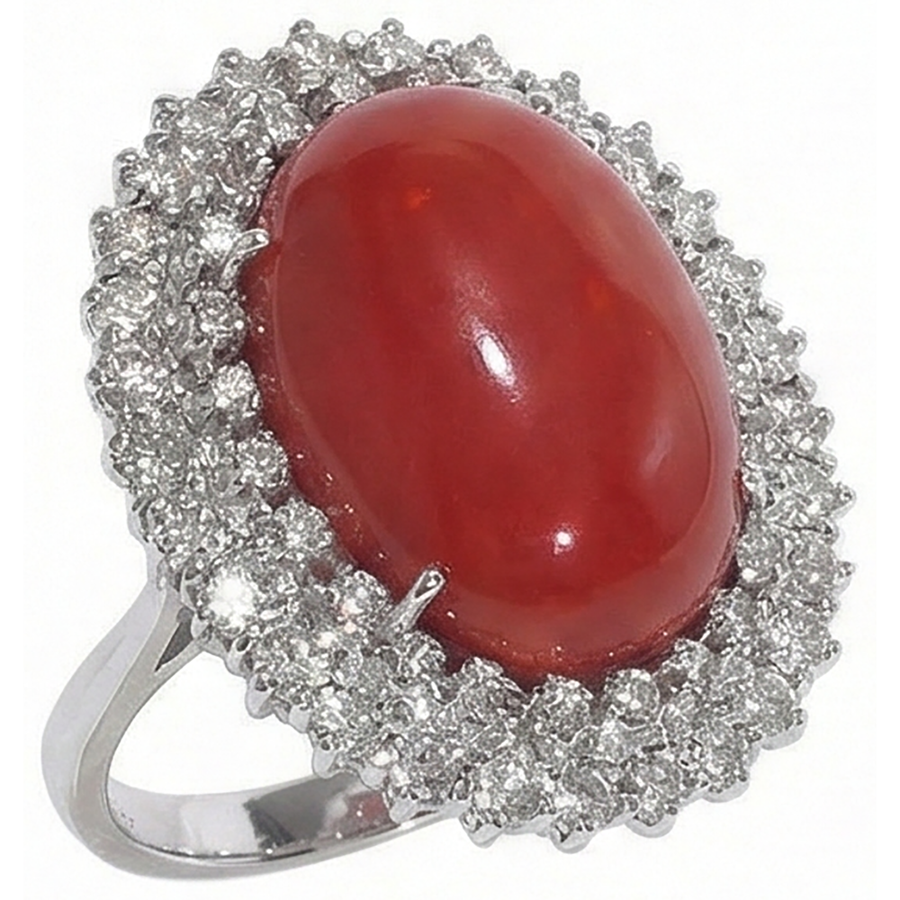 echter oval diamant 12.75Karat ring Seitenansicht
