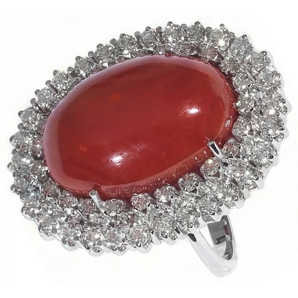 echter oval diamant 12.75Karat ring Detailansicht
