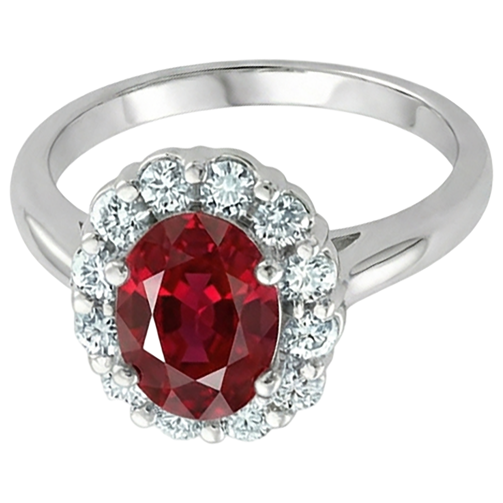 echter oval rubin 5Karat ring Seitenansicht