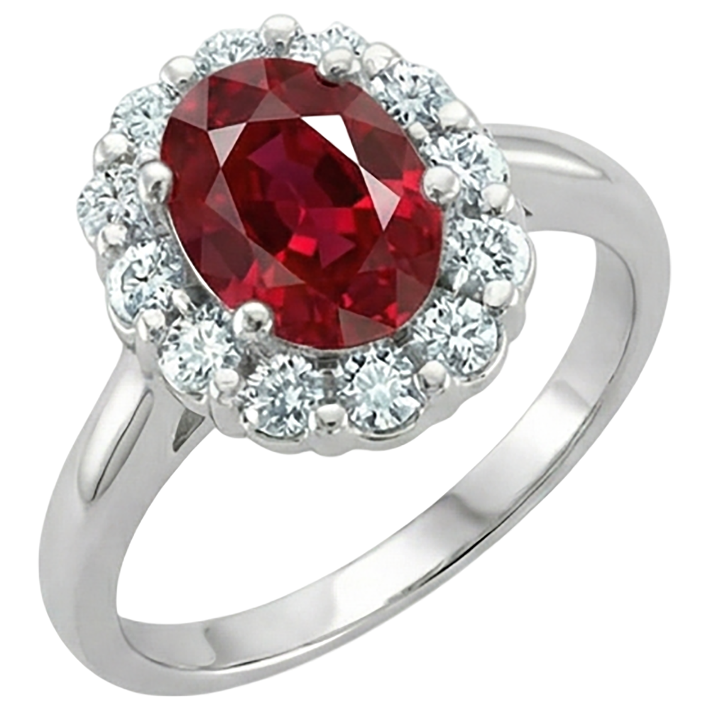 echter oval rubin 5Karat ring Detailansicht