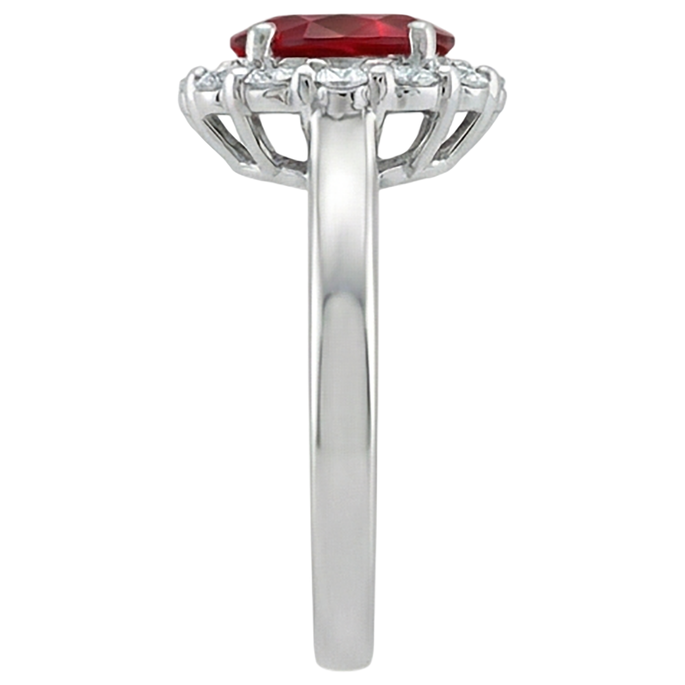 echter oval rubin 5Karat ring Profilansicht