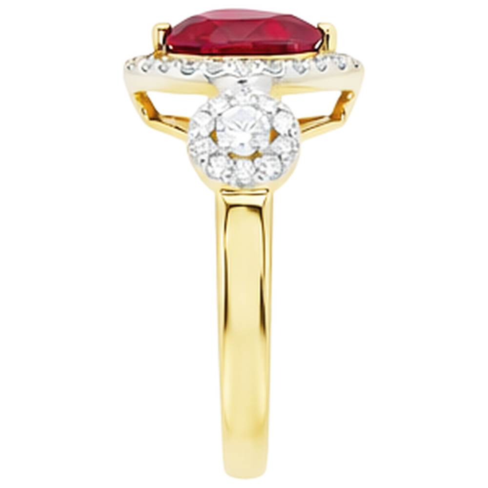 Roter Rubin-Aus der Erde Abgebauter Natürlicher Diamant-Ring mit Herzschliff 6,65 ct Schmuck Zweifarbiggold